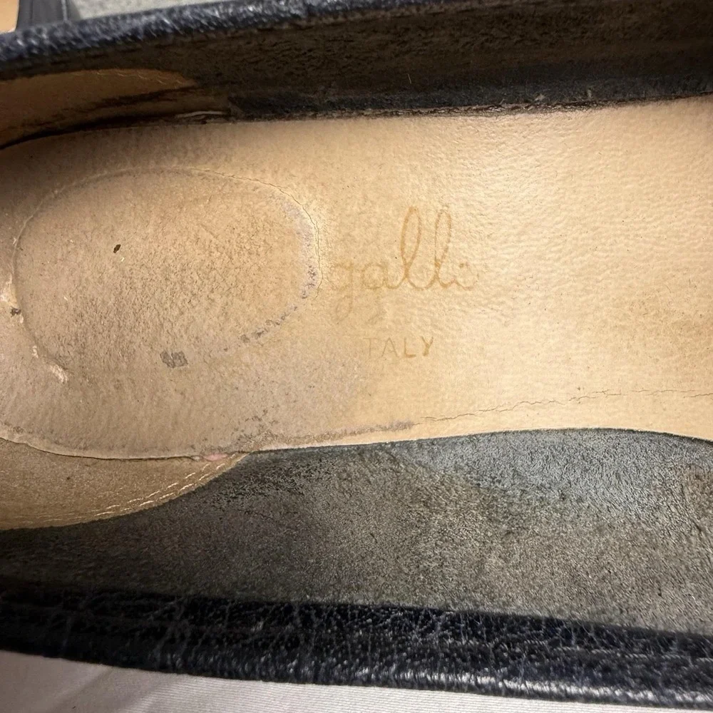 Vintage 80s Pappagallo Italy Leather‎ Loafer Shoes Navy Blue Womens Size 7.5 N